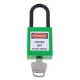thumbnail image 2 of keepw 1/2/3/5 Robust Green Nylon 38mm Shackle Safety Security Lockout Padlock Keyed Alike Style A 1 Pc, 2 of 6