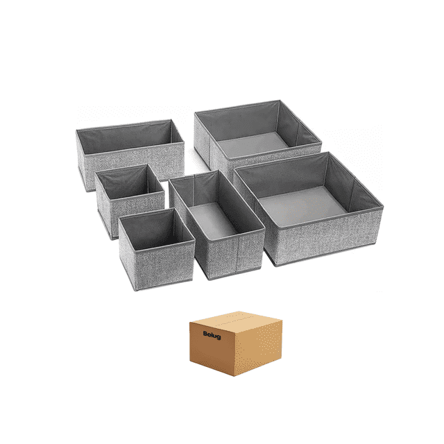 6 Pcs Cajas De Almacenamiento Y Organizador De Ropa En Tela Belug Gris