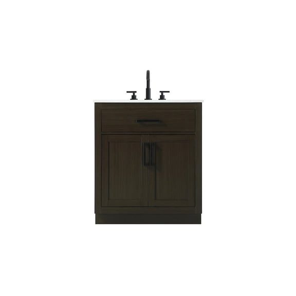 Elegant Kitchen and Bath Alden 30 Inch Single Bathroom Vanity In Mocha Brown