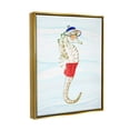 thumbnail image 3 of Stupell Lifeguard Seahorse Funny Nautical Landscape Painting Gold Floater Framed Art Print Wall Art, 3 of 6