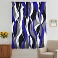 thumbnail image 3 of Blue Stripe Sheer Curtains 72 Inches Long, Ombre Grey Moire Geometric Modern Abstract Light Filering Curtains, Breathable Simi Curtain Privacy Drapes for Living Room Bedroom Window Treatment, 3 of 9