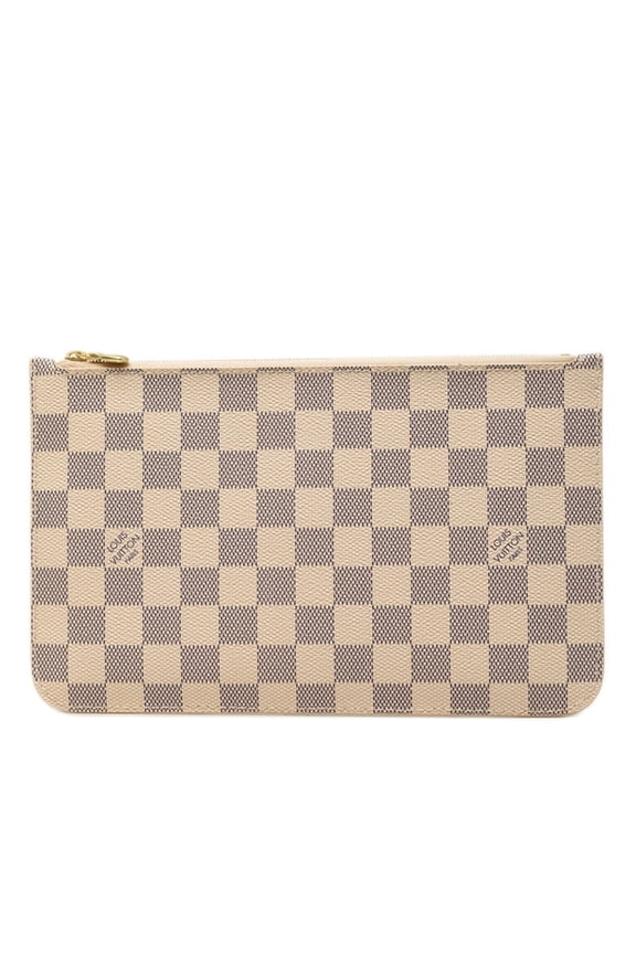 Pre-Owned Louis Vuitton Damier Azur Neverfull with attached pouch, handbag N41361, white...