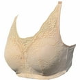 thumbnail image 4 of BIMEI Women Mastectomy Bra Breast Prosthesis with Pockets Wirefree Comfort Everyday Bra H24,Beige,38A/B/C, 4 of 7