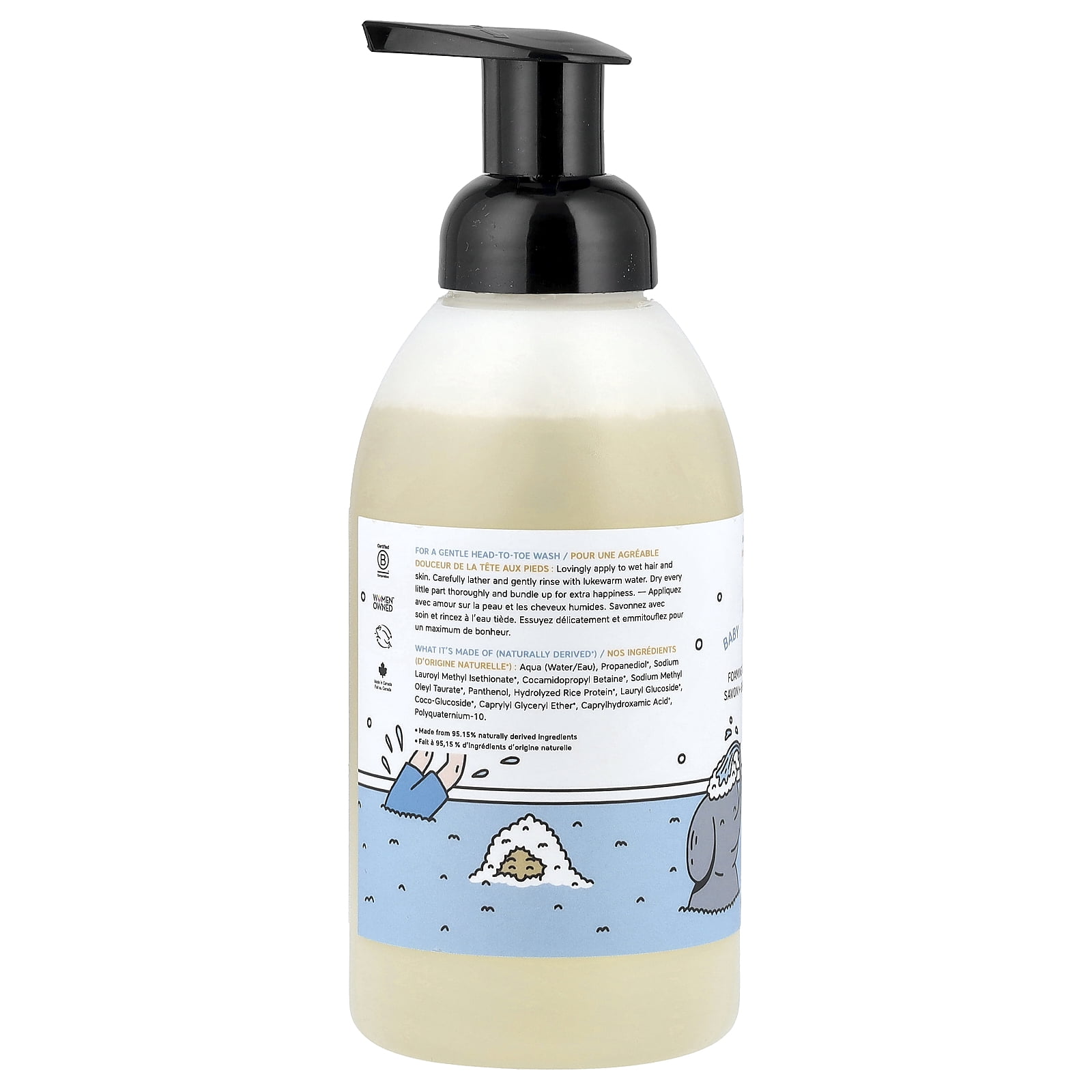 The Unscented Company Baby, Foaming Gentle Wash + Shampoo, Fragrance Free, 18.6 fl oz (550 ml)
