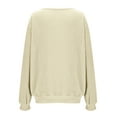 thumbnail image 5 of Qulqfy Going Out Long Sleeve Tops for Women Ribbed Oversized Beige Blouses Casual Crew Neck Shirts for Women, 5 of 9