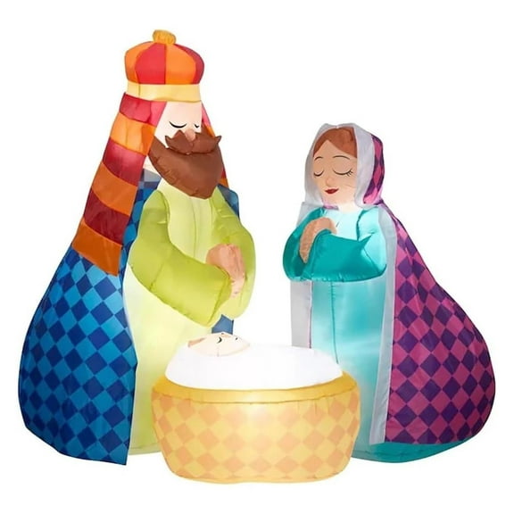 6' Inflatable Harlequin Christmas Nativity Scene