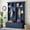 Blue-Walnut, variant on Farmhouse 4 in 1 Hall Tree with Bench, Entryway Coat Rack with 2 Large Drawers, 6 Hooks and Open Storage, Mudroom Organizer for Hallway, Living Room, Blue and Walnut