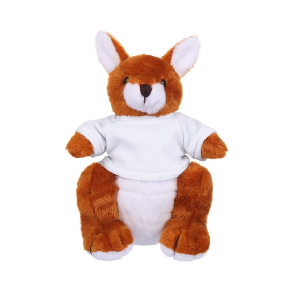 Plushland 8 Inch Floppy Kangaroo with Tee Plush Stuffed Animal Personalized Gift - Custom Text on Shirt - Great Present for Mothers Day, Valentine Day, Graduation Day, Birthday