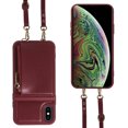 thumbnail image 3 of Nalacover RFID Blocking Wallet Case for iPhone XS Max, Shockproof PU Leather Magnetic Button Zipper Purse Card Slots & Kickstand Crossbody Phone Case with Shoulder & Wrist Strap,Winered, 3 of 12