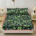 thumbnail image 2 of COEQINE Twin Size Sheet Set Soft Wrinkle Free 3 Pieces Bed Sheets Set with Deep Pocket Bedsheet & Pillowcases Home Decor for Twin Size Bed, Cute Clover Leprechaun Hat, 2 of 5