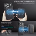 thumbnail image 3 of AutSpace Funda para Apple iPhone 17 Pro Max, Bloqueo RFID, Cuero PU, Compatible con MagSafe, Billetera Desmontable 2 en 1 con Tarjetero, Soporte, Cubierta Protectora Magnética, Negro, para iPhone 17, 3 of 10