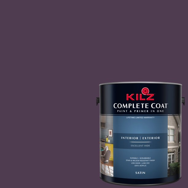 Eggplant, KILZ COMPLETE COAT Interior/Exterior Paint Eggplant, KILZ COMPLETE COAT Interior/Exterior Paint