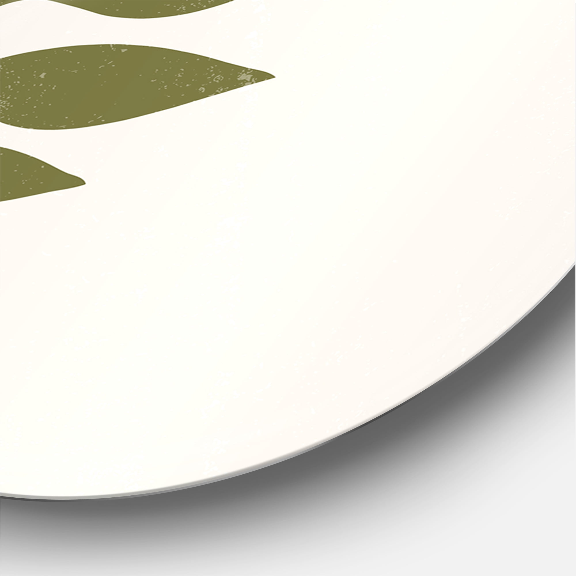 Designart 'Abstract Geometrical Leaf With Moon IV' Modern Circle Metal Wall Art 29x29 - Disc of 29
