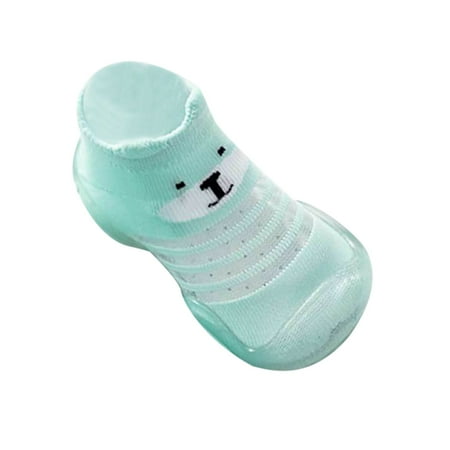 

YWDJ Kids Non-slip Soft Bottom Spring Fall Floor Socks Toddler Shoes Green 24