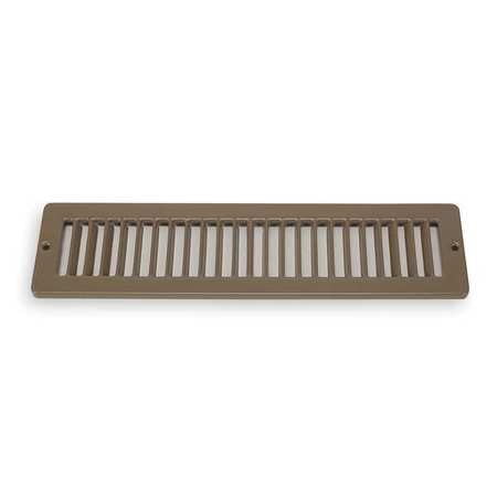 Toe Kick Registers - Toe Space Grille,2x12,Brown 4MJD4