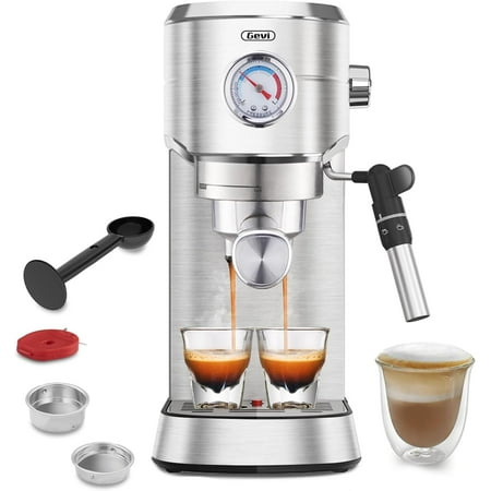 Espresso Expresso Machine 20 Bar with Auto Milk Frother, Professional Espresso Maker with Steam Wand, Compact Stainless Steel Cappuccino & Latte Machine, Gift for Coffee Lover, Home Baristas