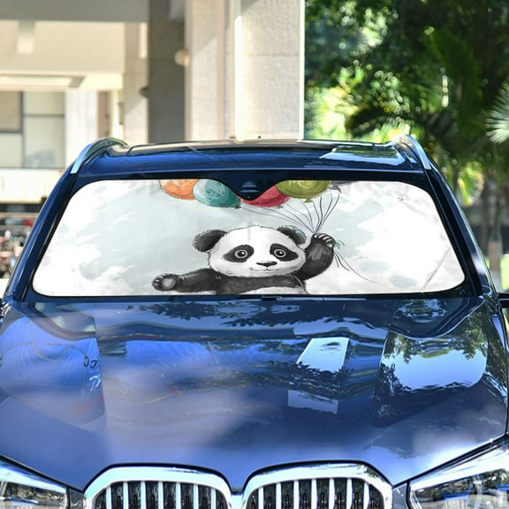 Panda Bear Balloons Automotive Front Car Windshield Sun Shade Reflector Foldable for Front Fit for Cars Truck SUVs