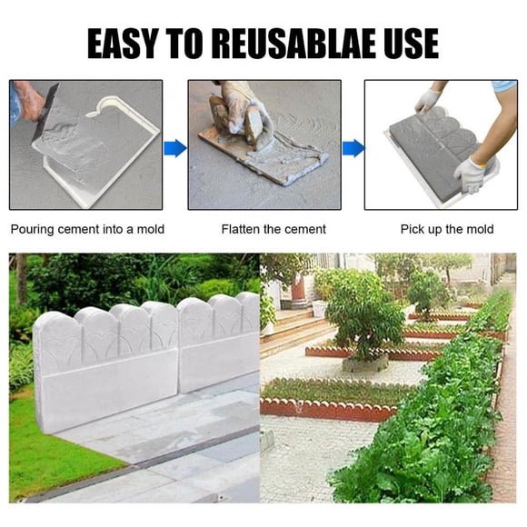 Maoww Plastic Fence Mold Flower Pool Brick Mold Garden Cement Mold DIY Path Mold
