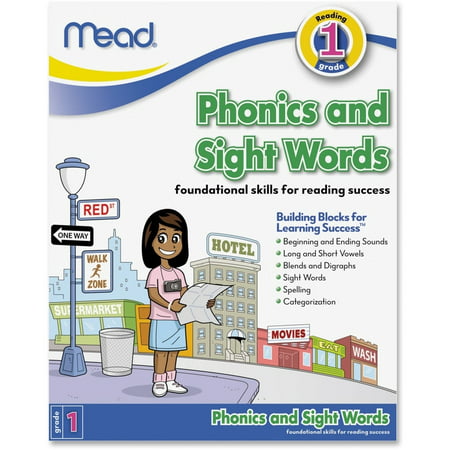 Mead Phonics and Sight Words Workbook Grade 1 Education Printed Book - 1/EA