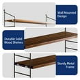 thumbnail image 4 of Floating Shelves for Wall, 3-Tier Wall Shelves with Adjustable Shelf, Wood Storage Shelf for Books, Room Decor, Hanging Shelf for Living Room, Bedroom, 4 of 8
