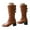 Brown, variant on UngA Cowgirl Boots Mid Calf Cowboy Cowgirl Boots for Women: Western Country High Heel Boots Suede Zipper Mid Calf Booties Green,6.5