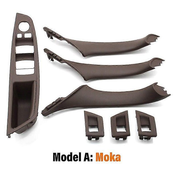 Cubierta de manija de puerta interior de coche, color beige y negro, de carbono, para BMW Serie 5 F10 F11 F18 2009-2017, volante a la izquierda, s202412246378