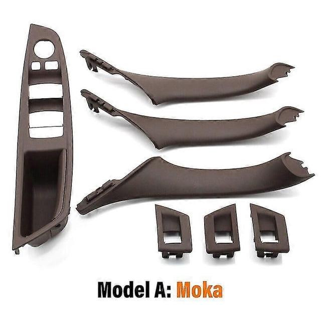 Cubierta de manija de puerta interior de coche, color beige y negro, de carbono, para BMW Serie 5 F10 F11 F18 2009-2017, volante a la izquierda, s202412246378