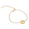 thumbnail image 1 of 1 Gold Plated Stainless Steel Initial Letter Charm Bracelet Delicate Disc Name Jewelry For Women Girls, 1 of 3