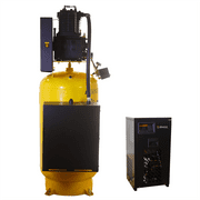 Emax Compressor Silent Industrial Plus 5 HP 1- Phase 2-Stage 80 Gal. Vertical Compressor with 30 CFM Dryer Bundle-With Pressure Lube Pump