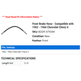 thumbnail image 2 of Front Brake Hose - Compatible with 1962 - 1966 Chevy Chevy II 1963 1964 1965, 2 of 2