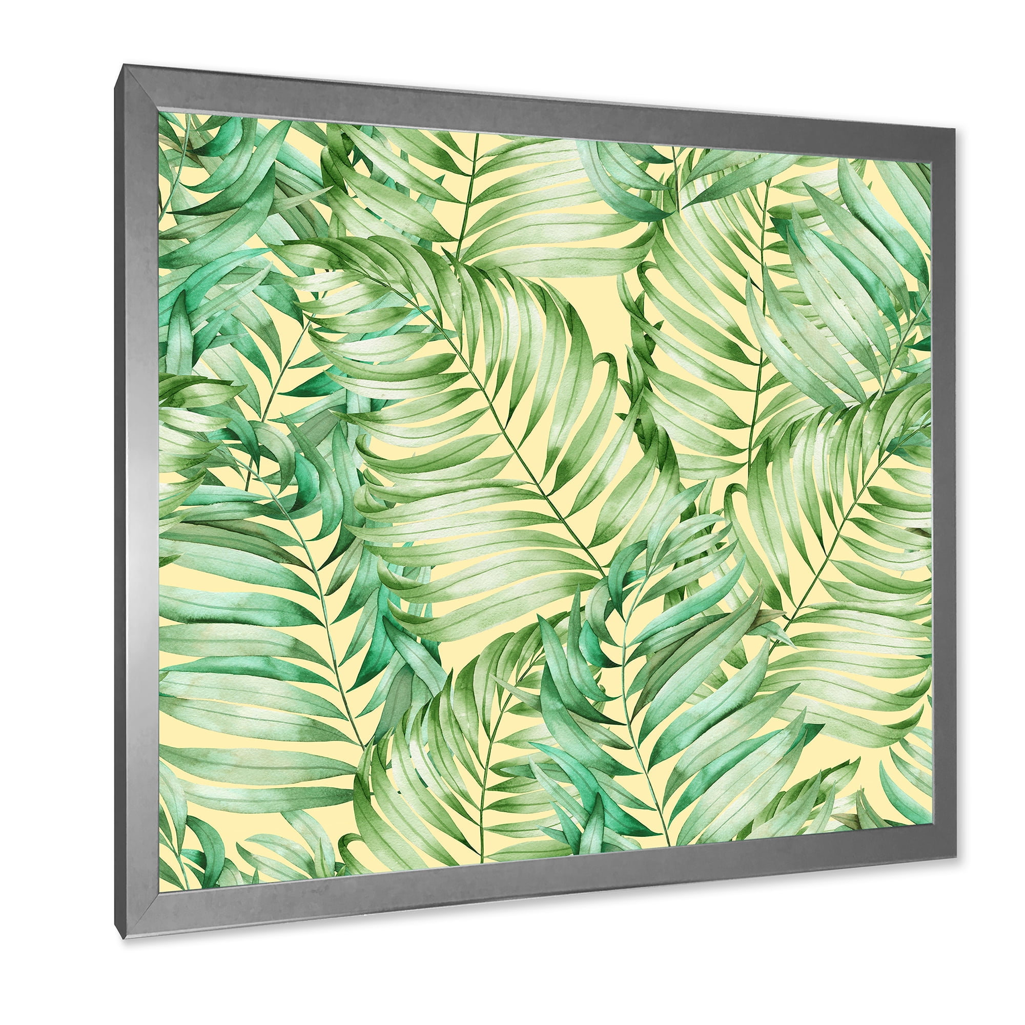 Designart 'Tropical Green Leaves of Monstera' Tropical Framed Art Print
