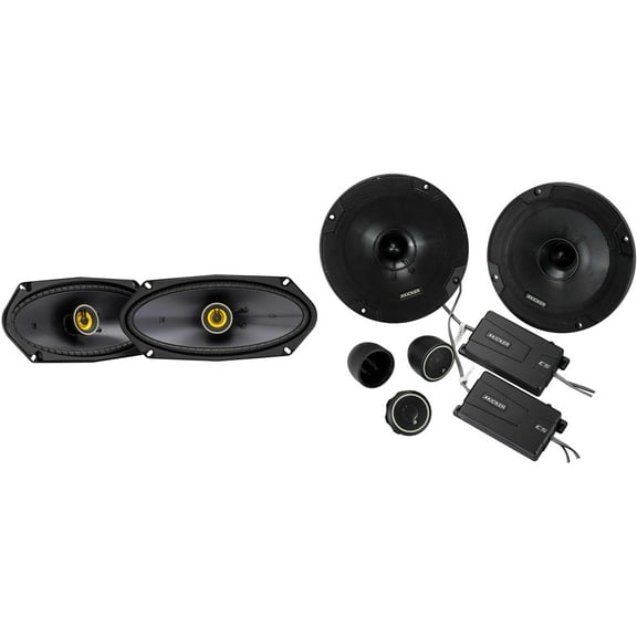 Kicker 46CSS654 CS-Series CSS65 6.5-Inch (160mm) Component System with .75-inch tweeters w/ 50CSC4104 4x10" Coaxial Bundle