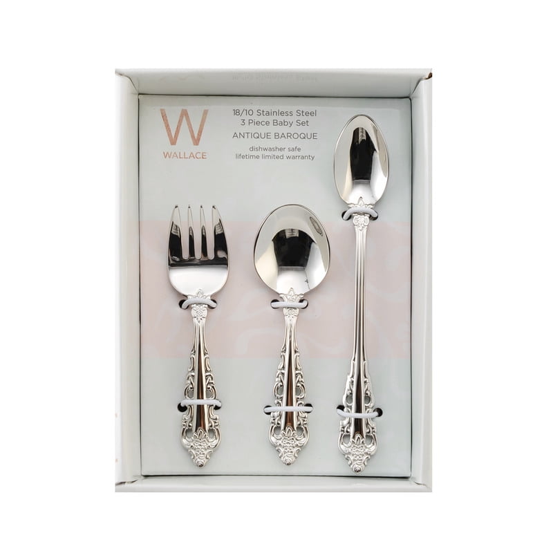 Wallace Antique Baroque 3 Piece Baby Feeding Set