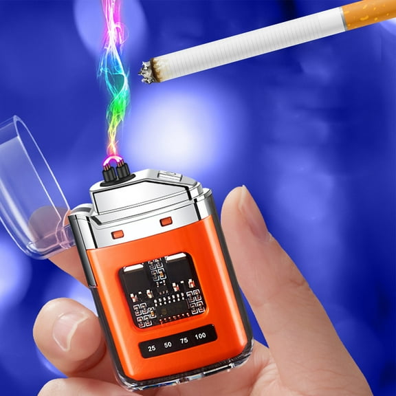 Vfedsrsge Electronic Rechargeable Lighter, Type-C Rechargeable Lighters for Outdoor Windproof Flame, Orange