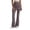 Brown, variant on Women's Solid Color Slimming Skirt Waist Flare Leggings,Elastic High Waist Stretch Bell Pants with Side Adjustable Drawstring