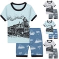 thumbnail image 5 of Toddler Boys Clothes Baby Boy Summer Outfits Kids Spring Cotton Contrast Color Printed Short Sleeved Beach 1t 2t 3t 4t 5t 6t T Shirts Tops Shorts Set Tank And With Pockets 2-Piece, 5 of 9