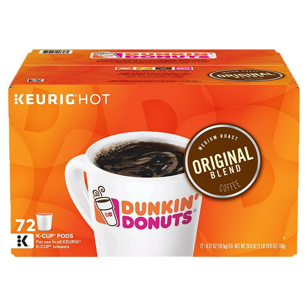 Dunkin' Donuts Original Blend KCup Coffee Pods, 72 Count