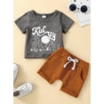 thumbnail image 2 of Bagilaanoe Newborn Baby Boy Short Pants Outfits Short Sleeve I LOVE MY MAMA Letter Print Crew Neck T-Shirt Tops + Tie-Up Shorts 3 6 12 18 24 Months Set, 2 of 9