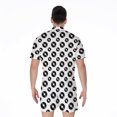 thumbnail image 2 of White And Black Vinyl Pattern Short Sleeve Men'S Rompers Casual Summer Jumpsuits Outfit, 2 of 4