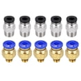 thumbnail image 1 of Uxcell 10 Pcs Accesorio Neumático, Conectores de Tubo Neumático PC4-M6/M10, Conector Recto para Impresora 3D, Tubos de 2x4mm, Azul/Negro, 1 of 6