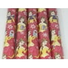 Gift Wrap - Disney Belle Beauty and The Beast Themed Red Gift Wrapping Paper - 1 Roll - 20 sq feet
