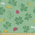 thumbnail image 1 of Forest Fabric by the Yard Upholstery, Clover Leaves and Ladybug Beetles Dragonfly Happy Day in Nature Luck Theme, Decorative Fabric for DIY and Home Accents, Sea Green Multicolor by Ambesonne, 1 of 5
