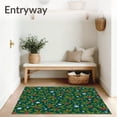 thumbnail image 3 of ODIKA 2'x3' Machine Washable Non-Slip Area Rug, Festive Holly Berry Vine Anti Fatigue with Snowflake High Traffic Rug with Pad, Green, 734303, 3 of 8
