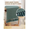 thumbnail image 2 of GHSDFBB Rustic Table Runner Boho Style, Handmade Tassels Dark Green Table Runner 90 Inches Long for Home Dining,Coffee,Tea,Kitchen,13x90, 2 of 6