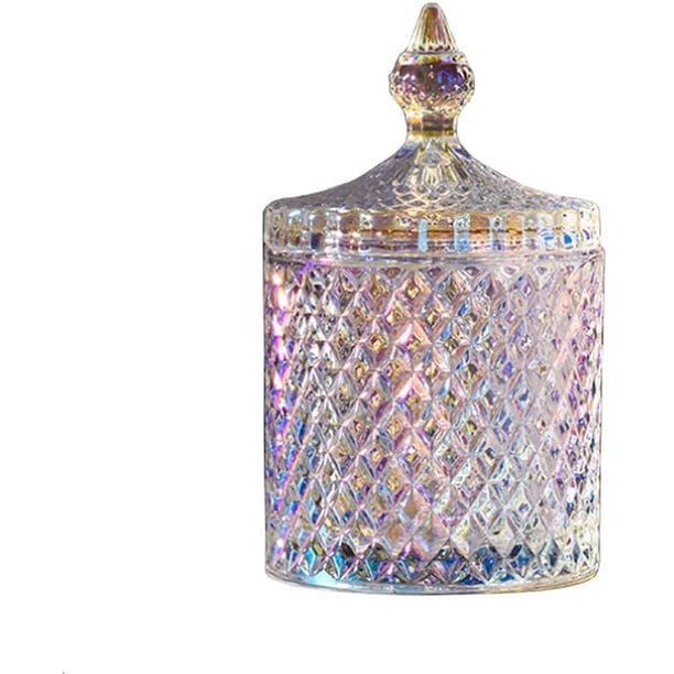Tarro de cristal para dulces, platos con tapa, tarro de boticario, tarro de buffet para dulces de boda, azucarero, contenedores de alimentos, joyero decorativo para la cocina del hogar