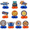 10 Pieces Dart War Party Decorations Nerf Dart War Gun Party Honeycomb Centerpieces Birthday Party Table Toppers Double RZ0037 0(A)