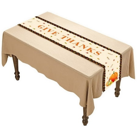 

PERZOE Table Decoration Enhance Atmosphere Multipurpose Beautifully Halloween Maple Leaf Pumpkin Printed Table Runner