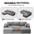 thumbnail image 5 of Wilayok 108" Oversized L-Shaped Sectional Sofa, Fluffy Corduroy Cloud Couch with Ottoman, Plush Memory Foam Boneless Modular Sectional Couch for Living Room Small Space, Light Gray, 5 of 8
