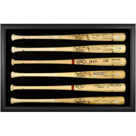 3 Baseball Bat Display Case - Baseball Bat Display Case with Black Frame for 6 Bats