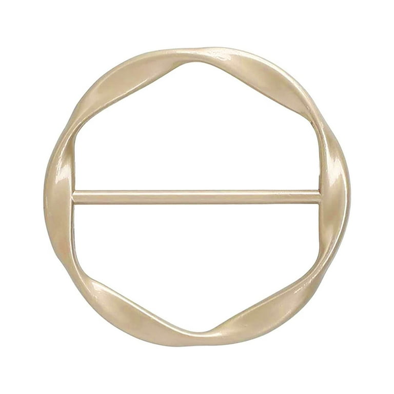 Vpang Oval Silk Scarf Clip Metallic Scarf Buckle Scarf Ring Silk Clasp Ring